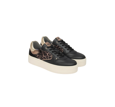 NERO GIARDINI LEATHER TRAINERS
