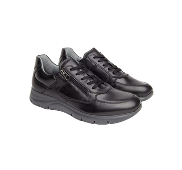 NERO GIARDINI LEATHER TRAINERS