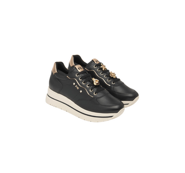 NERO GIARDINI LEATHER TRAINERS