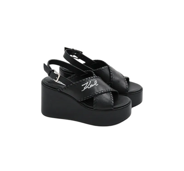 KARL LAGERFELD SIGNATURE WENDY WHIPSTITCH WEDGES
