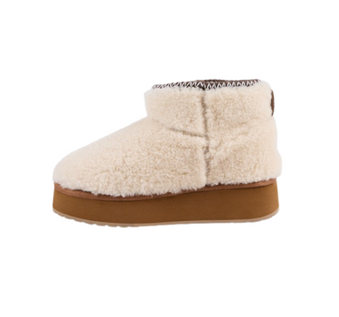 EMU WOMEN STINGER MICRO FLATFORM TEDDY ANKLE BOOTS