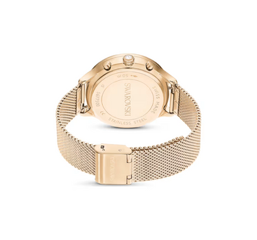 SWAROVSKI NOVA CHRONO WATCH, SWISS MADE, METAL BRACELET, GOLD TONE CHAMPAGNE GOLD-TONE FINISH