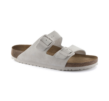 BIRKENSTOCK ARIZONA SOFT BEDDING NARROW FIT IN WHITE