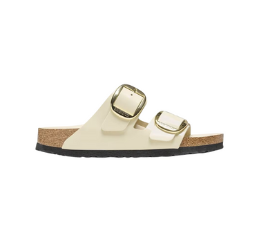 BIRKENSTOCK ARIZONA BIG BUCKLE NATURAL LEATHER PATENT NARROW FIT