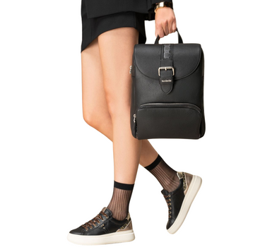 NERO GIARDINI LEATHER TRAINERS