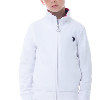 US POLO KIDS ZIP-UP JACKET IN WHITE