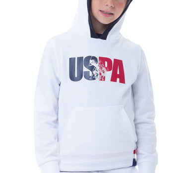 US POLO KIDS HOODIE IN WHITE