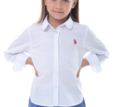 US POLO KIDS STRIPED SHIRT IN WHITE