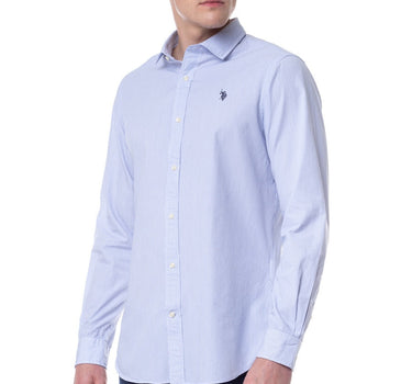 US POLO  MENS LONG SLEEVE SHIRT IN BLUE