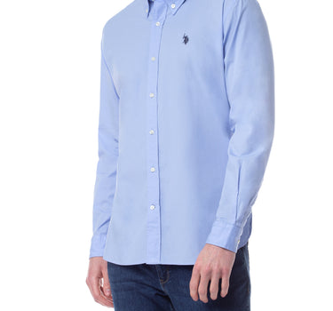 US POLO MENS COTTON BUTTON UP LONG SLEEVE SHIRT
