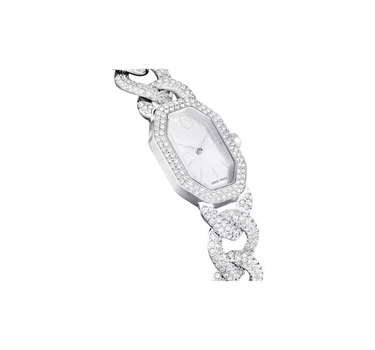 SWAROVSKI DEXTERA CHAIN WATCH, SWISS MADE,CRYSTAL BRACELET, SLIVER TONE, STAINLESS STEEL