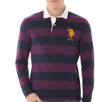 US POLO CASUAL STRIPPED MENS POLO LONG SLEEVE T-SHIRT