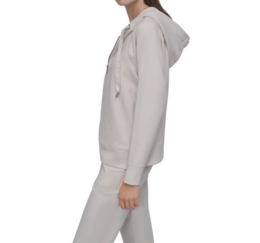 DKNY WOMEN LOGO DRAWSTRING PERFORMANCE HOODIE