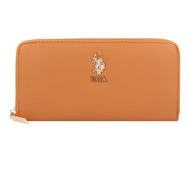 US POLO WOMEN'S NEW JONES L ZIP WALLET IN CAMEL