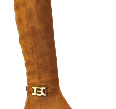 LAURA BIAGOTTI KNEE HIGH BOOT WITH GOLD DETAILING