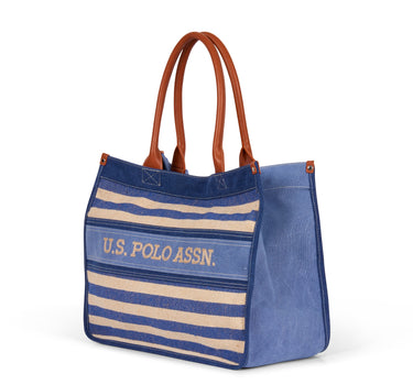 US POLO ASSN. WOMEN EL DORADO SHOPPPING BAG CANVAS IN BLUE