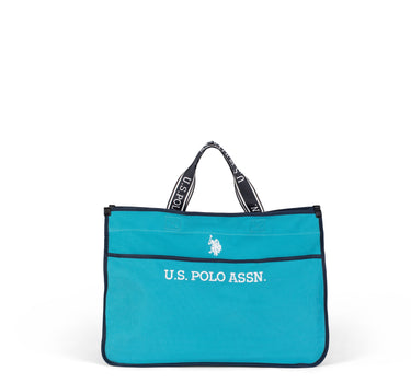 US POLO ASSN. WOMEN HALIFAX L SHOPPPING BAG CANVAS IN TURQUOISE