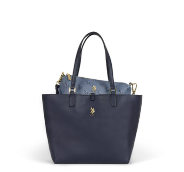 US POLO ASSN. WOMEN MALIBU M SHOPP. WPOUCH PRINTED IN NAVY