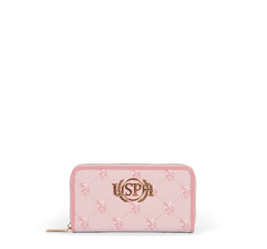 US POLO ASSN. WOMEN HAMPTON L ZIP WALLET PRINTED IN ROSE