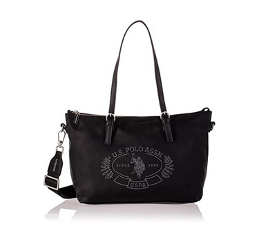 U.S. POLO ASSN. WOMEN SPRINGFIELD S SHOPP. BAG NYLON IN BLACK