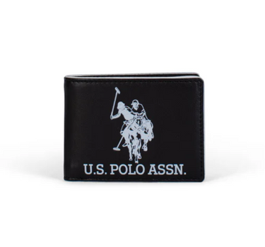 US POLO ASSN. MEN COSTALEGRE HORIZ WALLET LEATHER IN NAVY