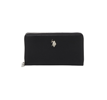 US POLO ASSN. MEN LAKESIDE LARGE ZIP AROUND WALLET IN BLACK