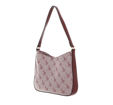 US POLO ASSN. WOMEN HAMPTON HOBO PRINTED IN ROSE