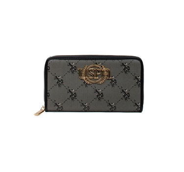 US POLO ASSN. WOMEN HAMPTON L FLAP WALLET PRINTED IN BLACK