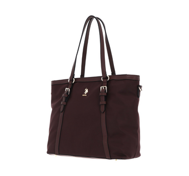 US POLO ASSN. WOMEN HOUSTON SHOPPING BAG NYLON IN DARK BROWN