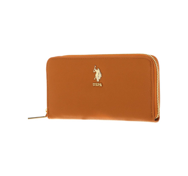 US POLO ASSN. WOMEN NEWJONES L DOUB ZIP WALLET IN CAMEL
