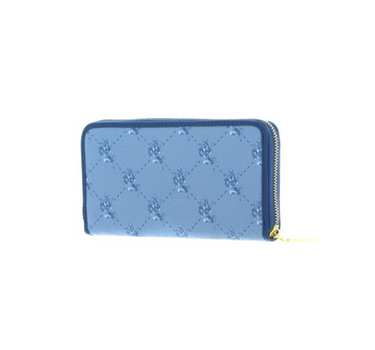 US. POLO ASSN. WOMEN HAMPTON L ZIP WALLET PRINTED IN BLUE