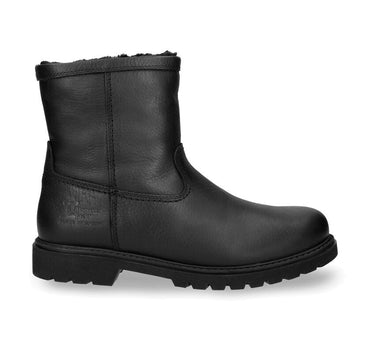 PANAMA JACK LEATHER BOOTS WITH WARM LINING IN BLACK