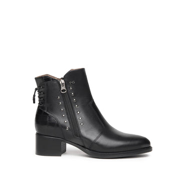 NEROGIARDINI WOMEN LEATHER ANKLE BOOTS IN BLACK