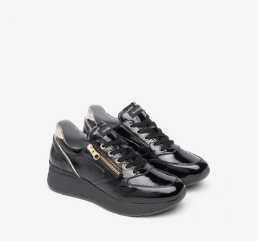 NEROGIARDINI WOMEN LEATHER SNEAKERS IN BLACK