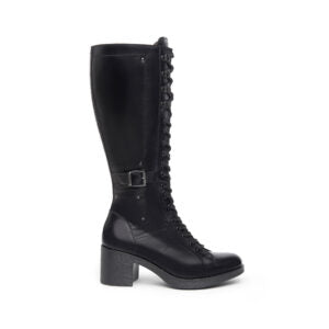 NEROGIARDINI WOMEN LEATHER BOOTS IN BLACK