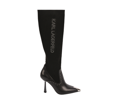 KARL LAGERFELD PANDARA STUDDED KNEE HIGH BOOTS