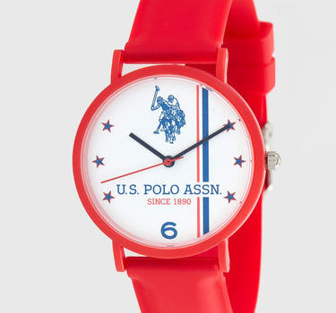 US POLO ASSN. UNISEX SILICON STRAP WITH S.S. BUCKLE & SOFT TOUCH FINISHING