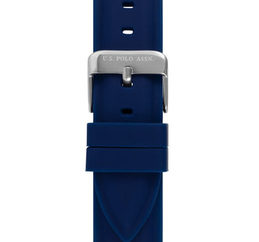 US POLO KIDS BLUE SILICON STRAP WITH S.S. PERSON. BUCKLE & SOFT TOUCH FINISH