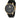 US POLO ASSN. MEN'S  BLACK LEATHER STRAP WITH STAINLESS STEEL BUCKLE