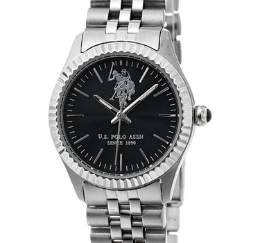 US POLO WOMEN'S STAINLESS STEEL BAND WITH S.S PERSONALIZED BUCKLE