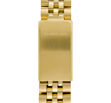US POLO WOMEN'S STAINLESS STEEL BAND WITH GOLD PLATING WITH S.S. BUCKLE