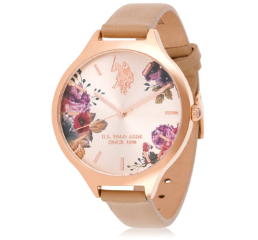 US POLO WOMEN'S CALF LEATHER STRAP AND S.S PERSONALIZED BUCKLE