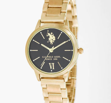 US POLO WOMEN'S PLATED STAINLESS STEEL BAND WITH PERSONALIZED BUCKLE