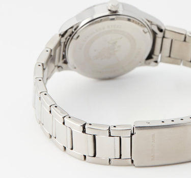 US POLO WOMEN'S STAINLESS STEEL BAND WITH S.S PERSONALIZED BUCKLE