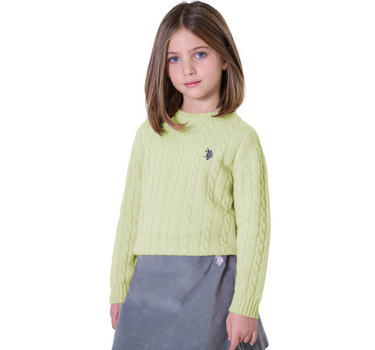 US POLO GIRLS ROUND NECK SWEATER