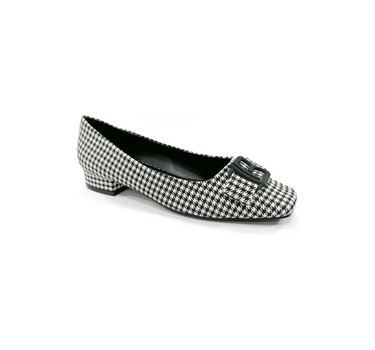 LAURA BIAGOTTI FLAT SHOE IN BLACK AND WHITE PATTERN