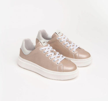 NERO GIARDINI LEATHER PLATFORM TRAINERS