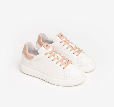 NERO GIARDINI LEATHER PLATFORM TRAINERS