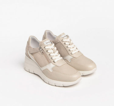 NERO GIARDINI PLATFORM LEATHER TRAINERS