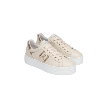 NERO GIARDINI WOMENS LEATHER TRAINERS